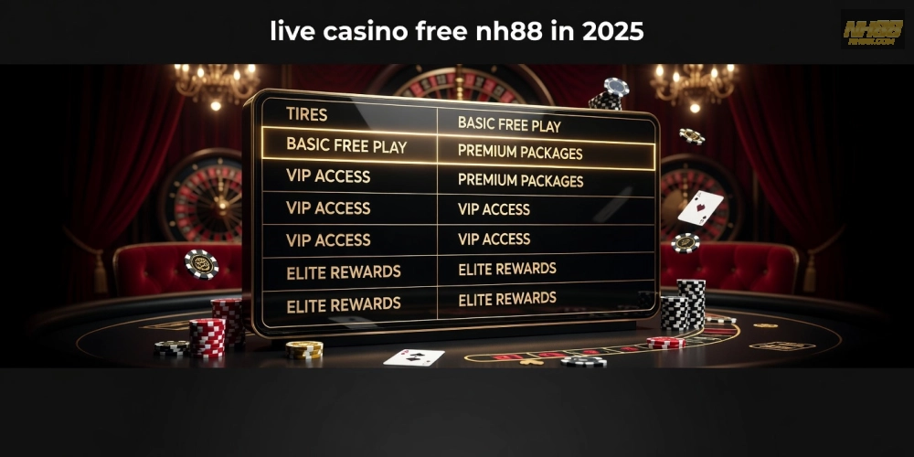 Bảng giá chi tiết các gói live casino free nh88 với ưu đãi hấp dẫn năm 2025