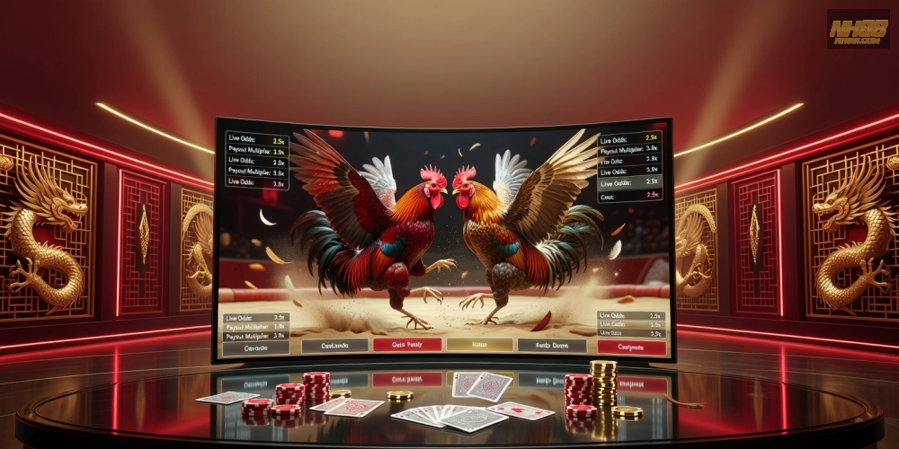 Minh họa khái niệm đá gà trực tiếp casino nh88 với giao diện nền tảng cá cược hiện đại