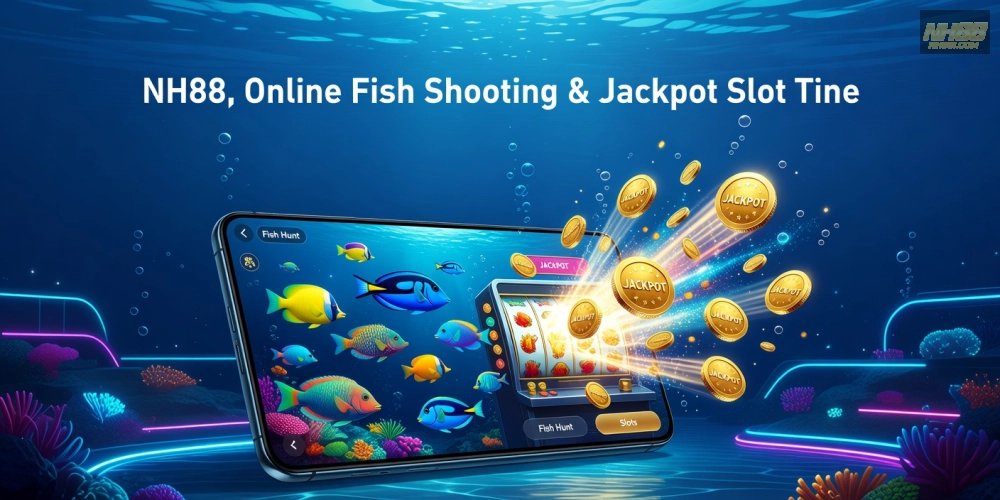 Hình minh họa khái niệm bắn cá nổ hũ nh88 với đồ họa sống động và jackpot hấp dẫn