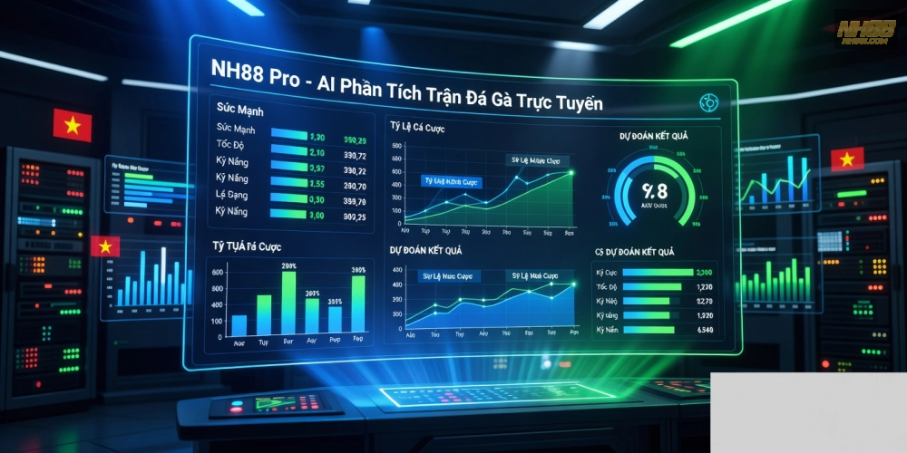 Giao diện Nh88 Pro với tính năng AI dự đoán trận đấu đá gà trực tuyến