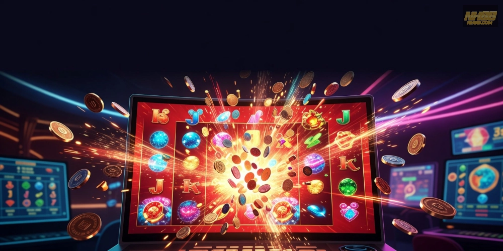 Minh họa khái niệm nổ hũ tại NH88 với jackpot tích lũy hấp dẫn