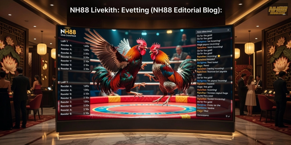 Minh họa khái niệm trực tiếp đá gà casino nh88 với hình ảnh giao diện cá cược trực tuyến chuyên nghiệp